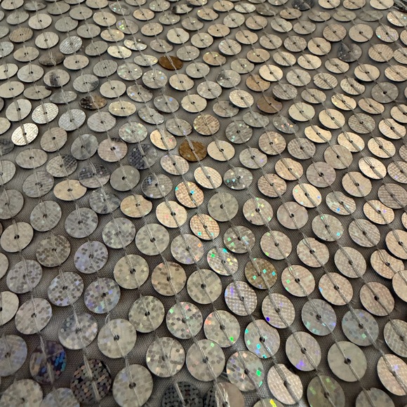 Adrianna Papell White Iridescent Sequin Strapless Gown - Picture 3 of 6